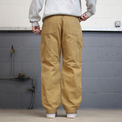Mens Carhartt double knee carpenter pants W35 L30 tan relaxed 90s style cargos
