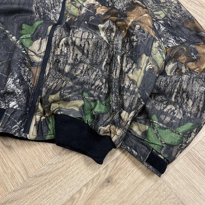 Vintage Cabela's camo jacket y2k Boxy fit Mossy Oak camouflage bomber fleece jacket