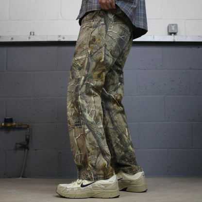 Realtree camo jeans y2k double knee khaki Straight leg Realtree camouflage pants