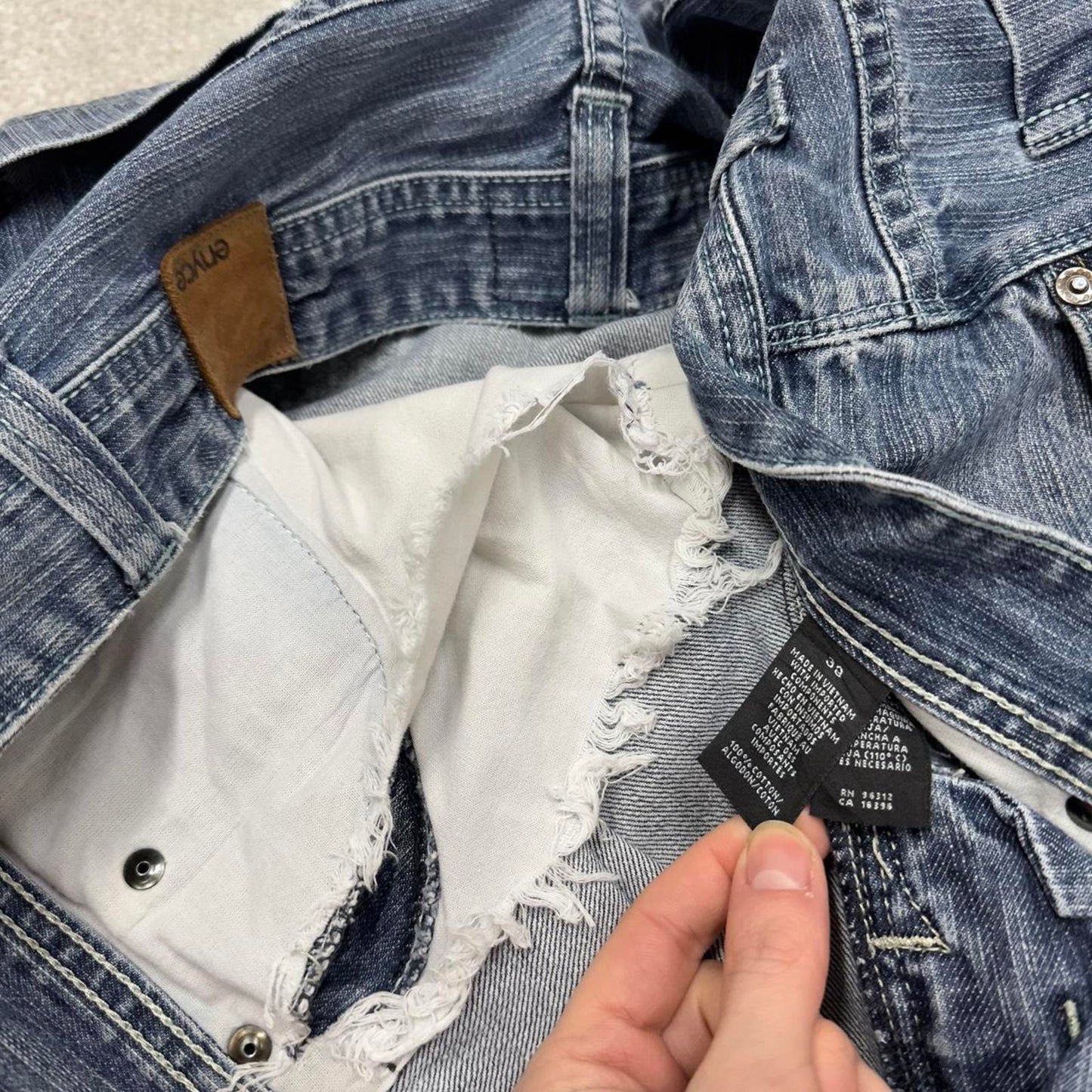 90s y2k embroidered Enyce jeans W38L33 loose blue denim skate style hip hop pants