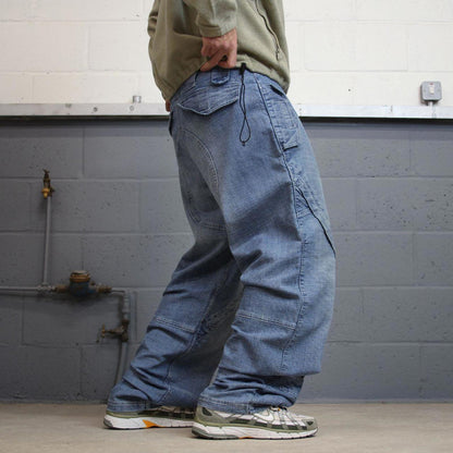 Djaunt baggy jeans W38L34 loose wide leg blue denim y2k style skater pants casual wear autumn