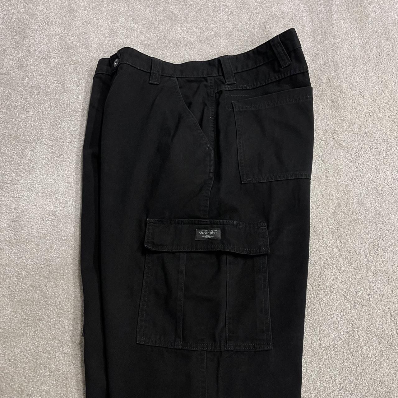 Wrangler baggy cargo pants y2k black W36L32 wide leg Loose fit 100% cotton skater work pants