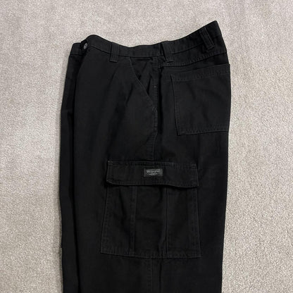 Wrangler baggy cargo pants y2k black W36L32 wide leg Loose fit 100% cotton skater work pants