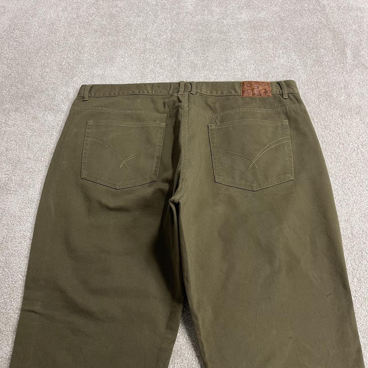Y2K Evolution In Design jeans W44L32 green denim 100% cotton stitch design