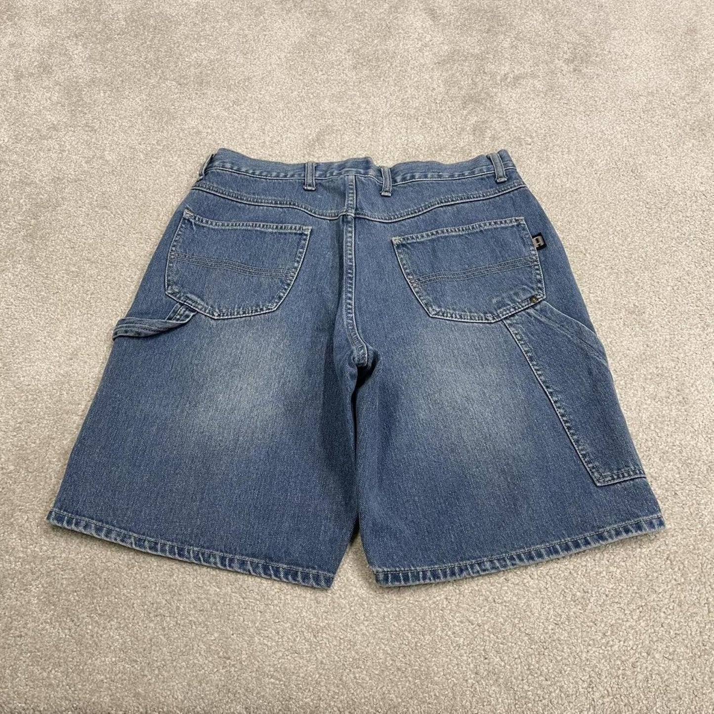 Baggy denim carpenter shorts cargo blue Aeropostale skater style surf jorts