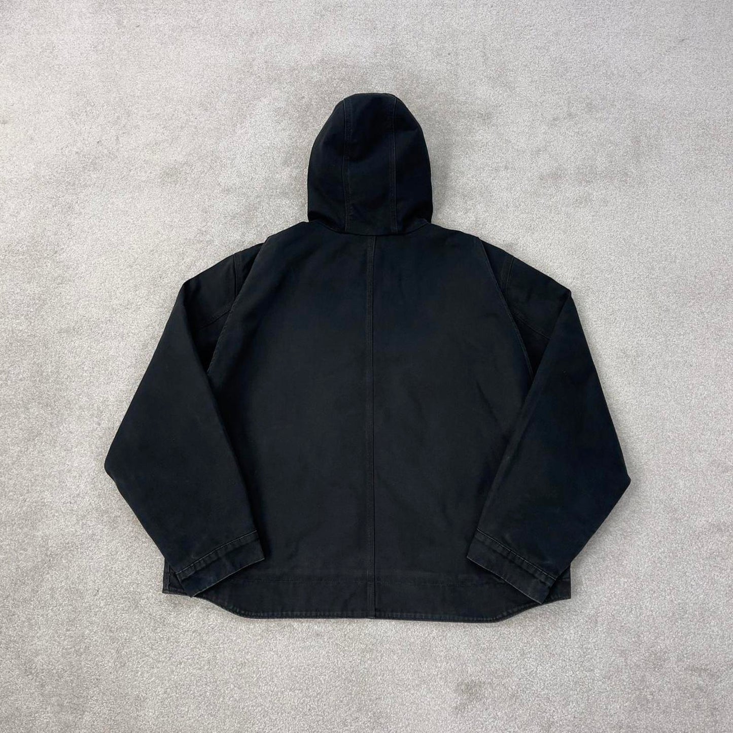 Black Carhartt hooded active jacket 2XL canvas bomber American