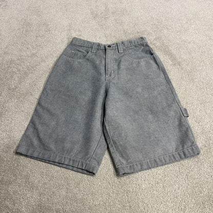 Y2K baggy denim shorts light blue carpenter denim skate surf style cargo shorts Sean John patches