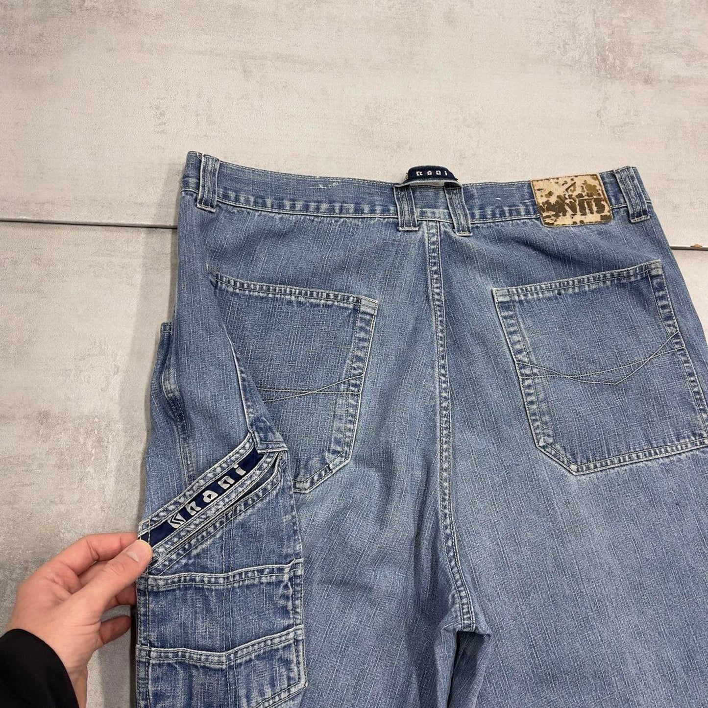 Blue baggy Karl Kani carpenter shorts W36