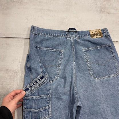 Blue baggy Karl Kani carpenter shorts W36