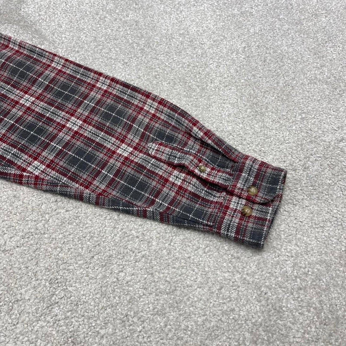 Wrangler Checkered plaid flannel shirt M red men's long sleeve thick over shirt autumnal y2k style