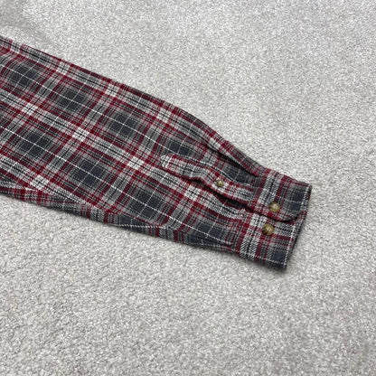 Wrangler Checkered plaid flannel shirt M red men's long sleeve thick over shirt autumnal y2k style
