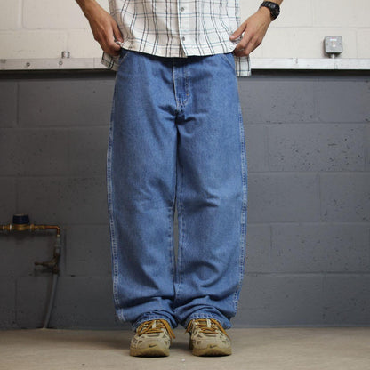 Dickies jeans loose straight denim y2k W38L30 blue Loose thick 100% cotton workwear skate pants