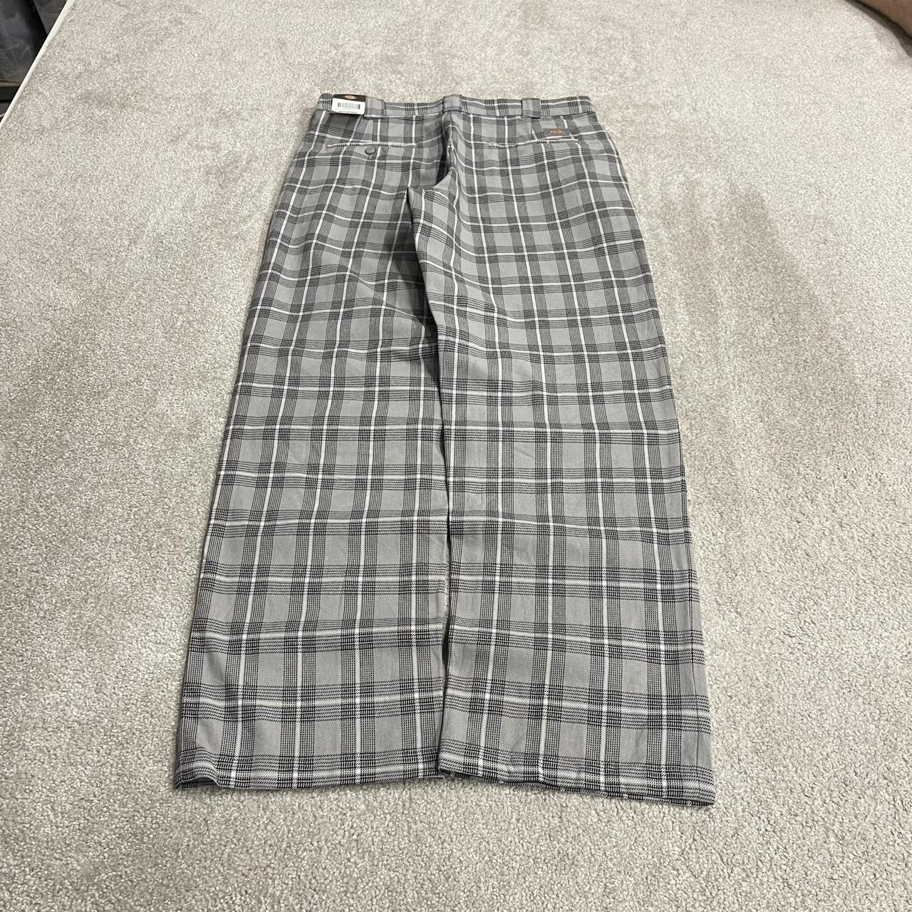 Dickies checkered pants loose grey W34L32 Regular fit chino skate style check trousers