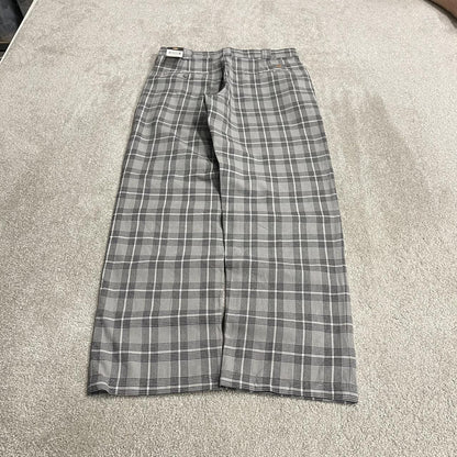 Dickies checkered pants loose grey W34L32 Regular fit chino skate style check trousers