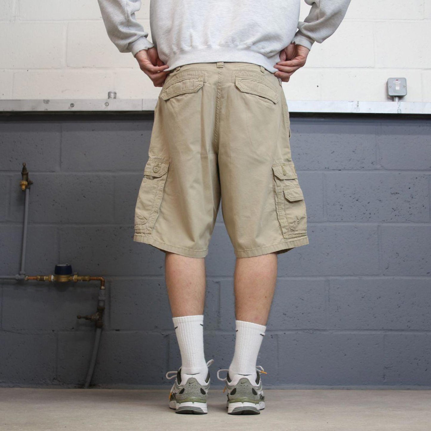 Y2K baggy Lee cargo technical shorts beige Loose chino utility summer festival hiking shorts