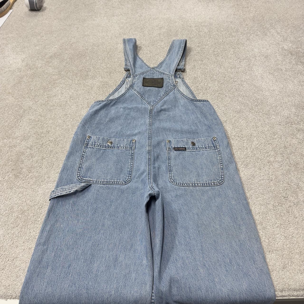 Harley Davidson dungarees denim overalls blue Vintage workwear bib & brace utility