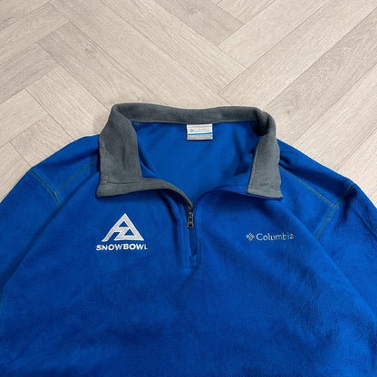 Columbia y2k lightweight fleece blue technical 1/4 zip embroidered pullover autumn fleece