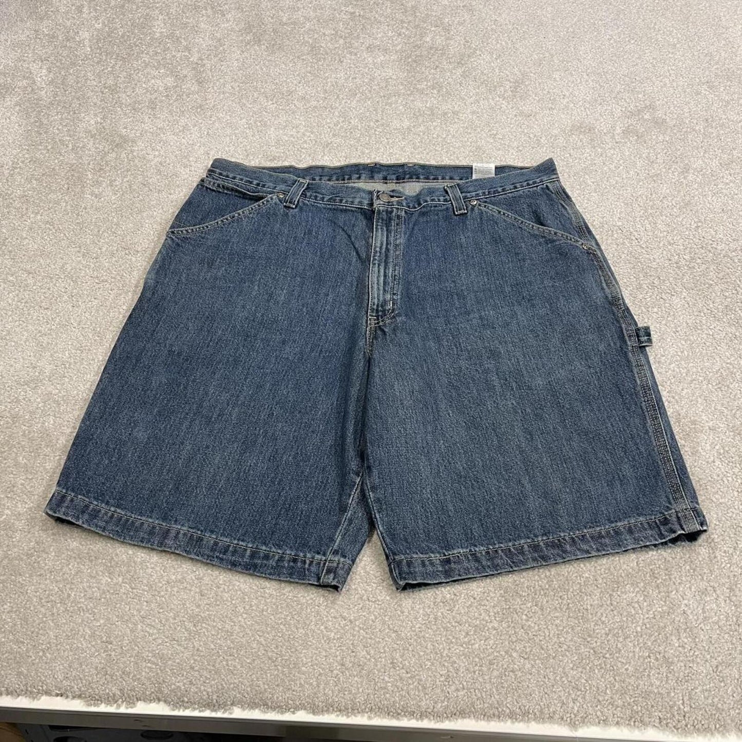 Baggy denim carpenter shorts cargo blue Member's Mark skater surf style jorts