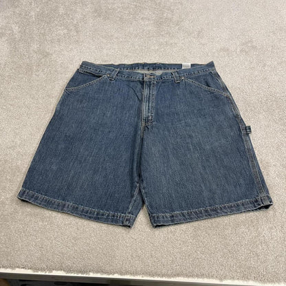 Baggy denim carpenter shorts cargo blue Member's Mark skater surf style jorts