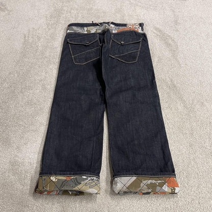Y2K Artful Dodger Cutter Lads jeans navy straight leg big design hip hop style pants