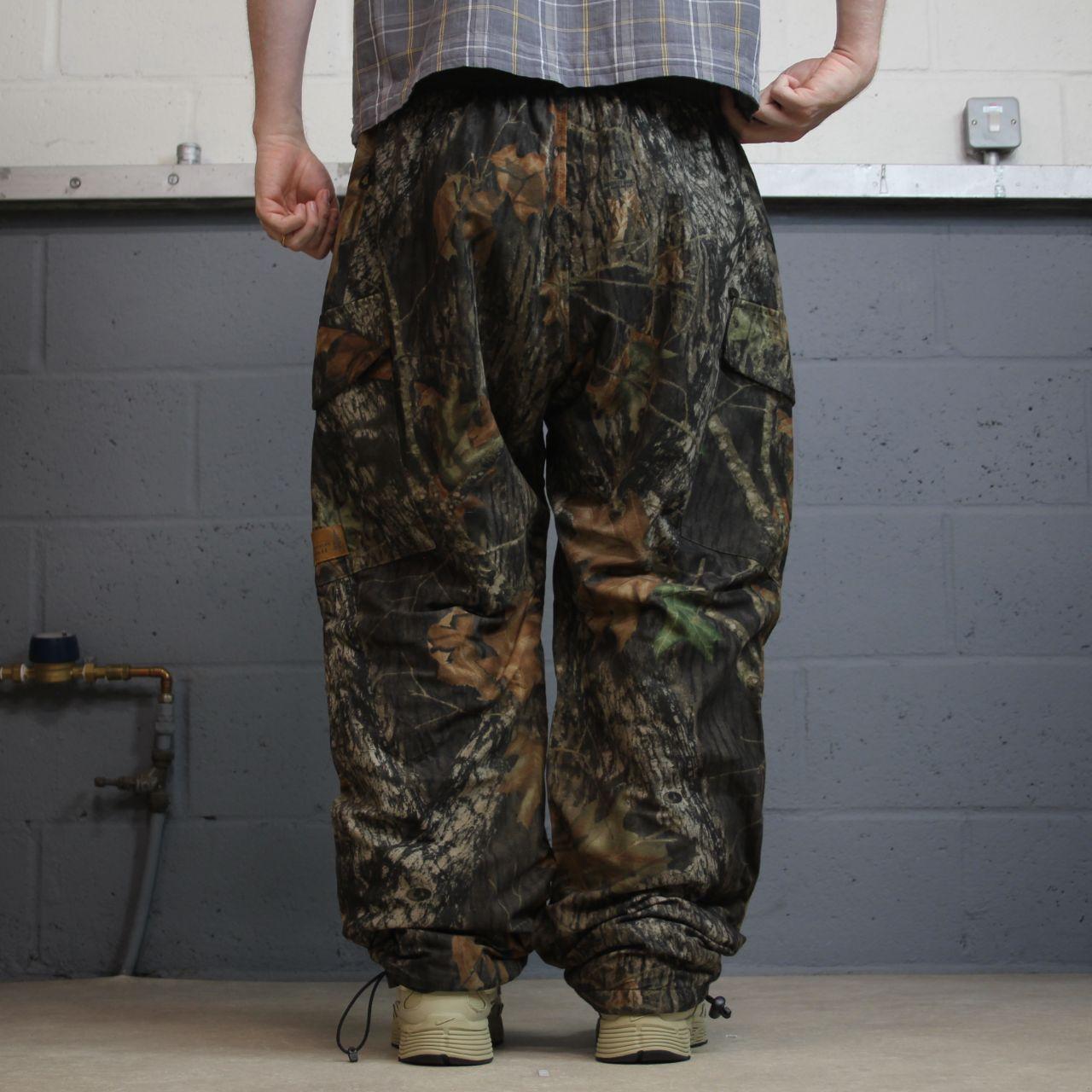 Vintage Realtree fleece khaki camo cargo pants XL thick fleece hunting utility trousers