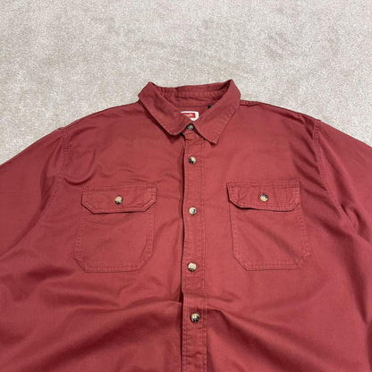 Wrangler boxy fit short sleeve shirt red Boxy surf style shirt summer festival