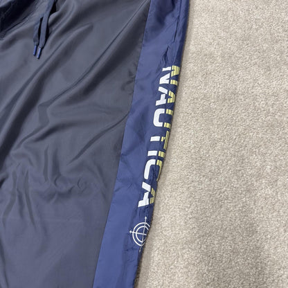 Y2K Nautica colour block baggy tracksuit bottoms navy 3XLT loose mesh lined track pants
