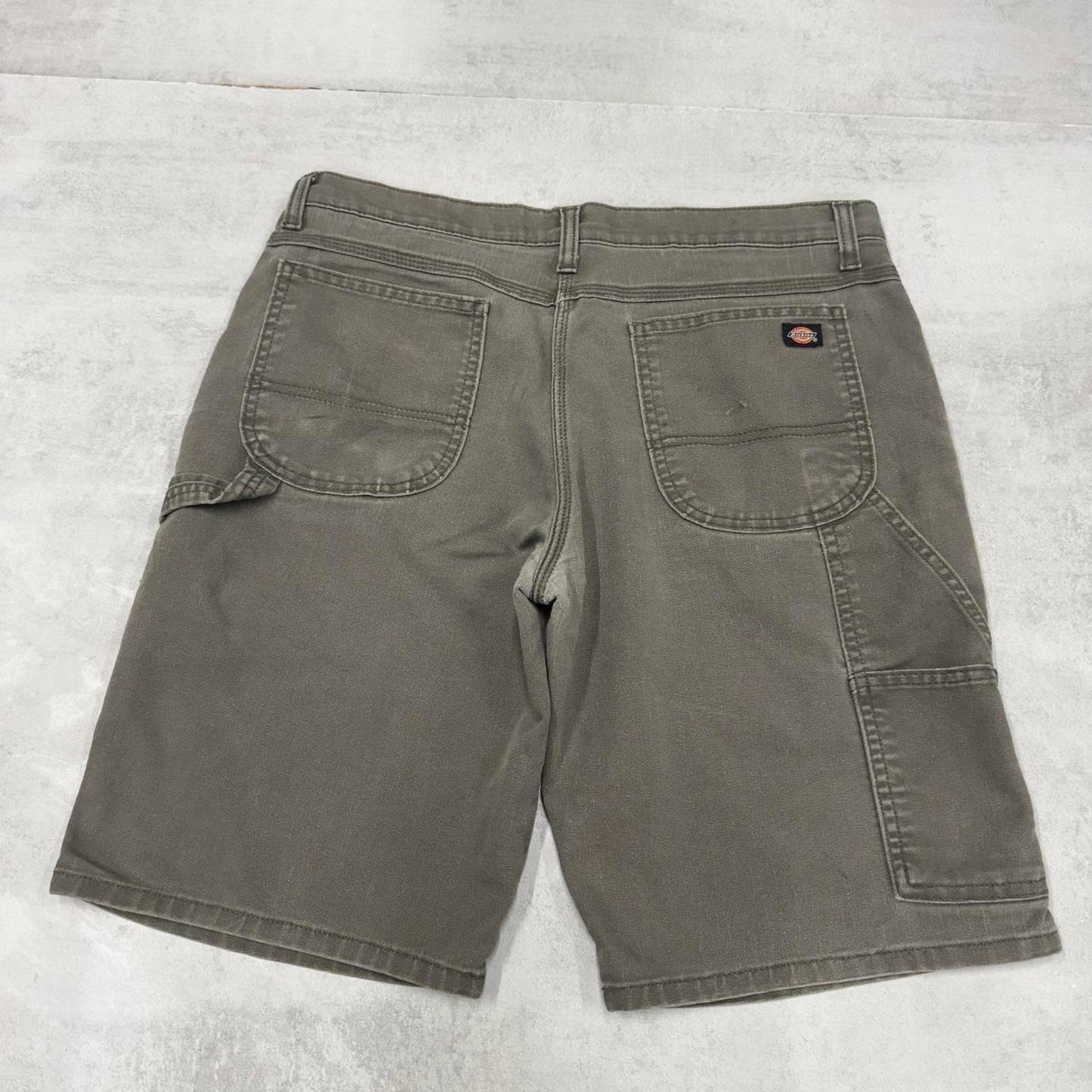 Green Dickies Carpenter Jorts W34 Mens Loose canvas denim cargo summer skate shorts