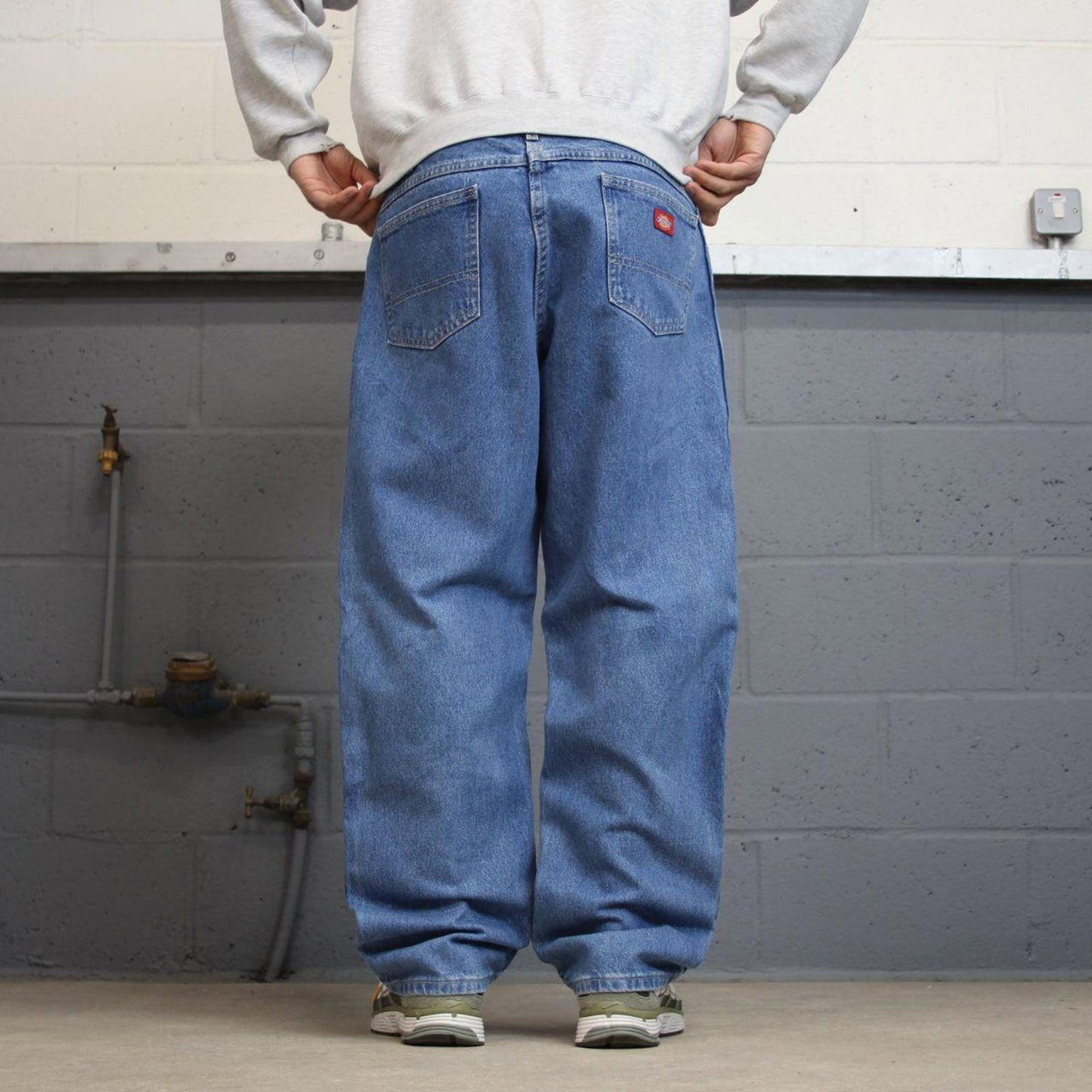90s Dickies jeans casual workwear W38L30 loose blue 90s skate style thick denim pants streetwear