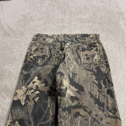 Wrangler camo jeans double knees y2k khaki Loose straight leg Realtree camouflage pants