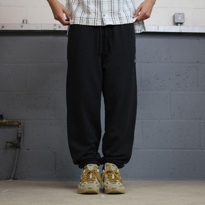 Y2K champion jogging bottoms black XXL Loose leg casual 2000s style joggers