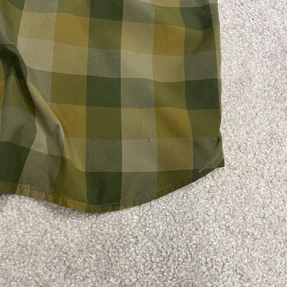 North face checkered short sleeve shirt green TNF festival surf style check shirt button down summer