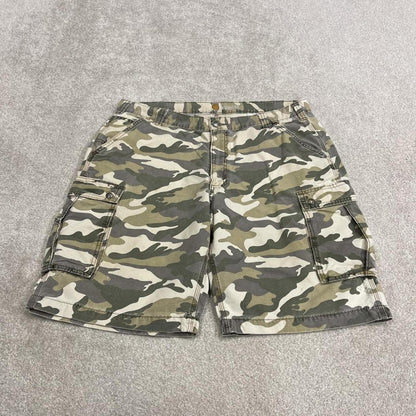 Carhartt baggy camo cargo shorts canvas green Camouflage relaxed fit skate style summer shorts