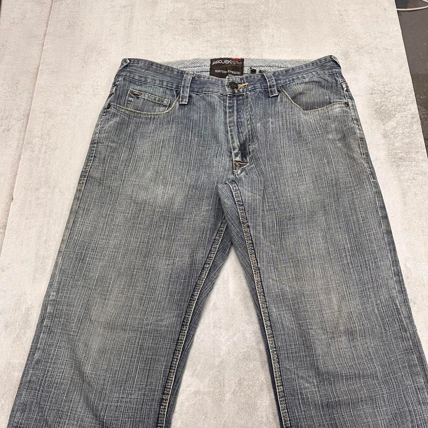 Blue Projek Raw jeans W34 L33 loose denim y2k hip hop jeans
