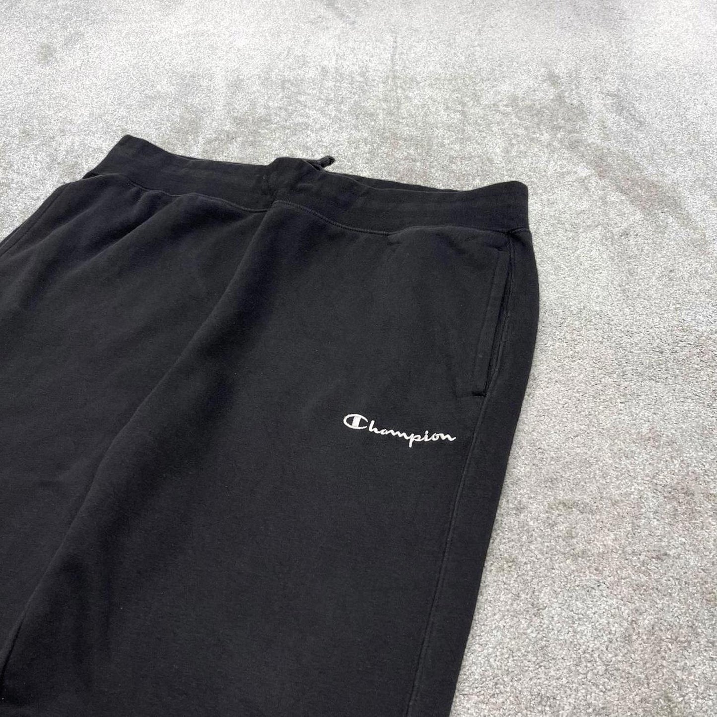 Vintage y2k Champion sweatpants joggers black Loose leg embroidered drawstring track pants
