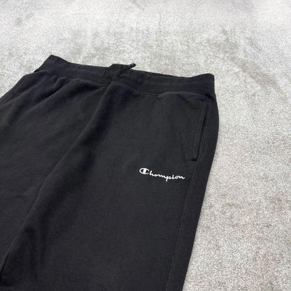 Vintage y2k Champion sweatpants joggers black Loose leg embroidered drawstring track pants