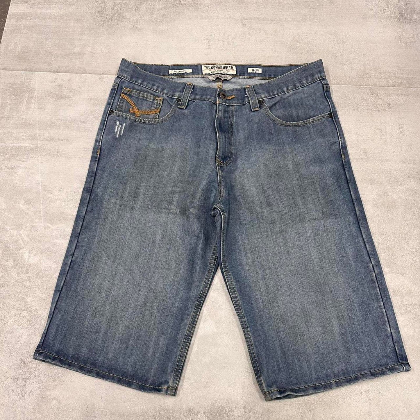Baggy Ecko Unltd denim shorts W36 loose long 90s style denim skater jorts