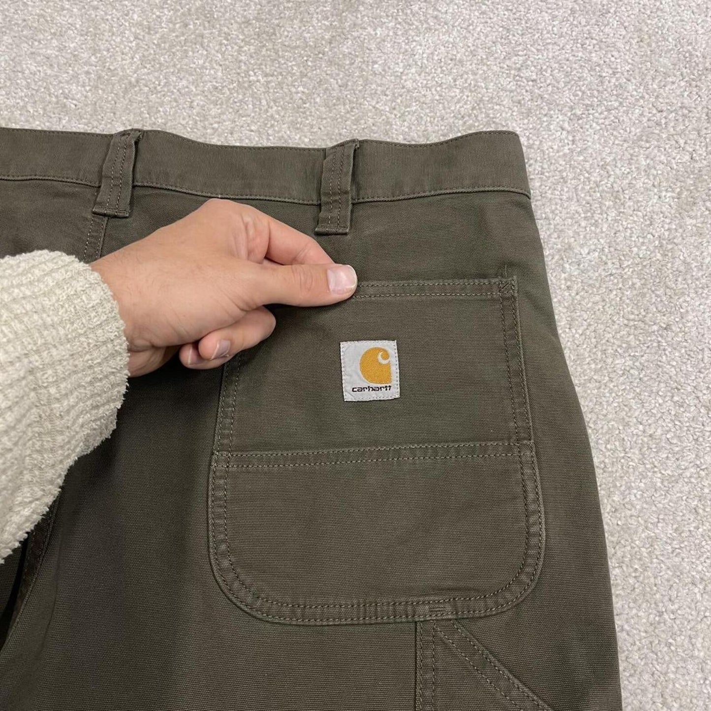 Carhartt baggy cargo shorts carpenter green Relaxed fit canvas skater style work shorts