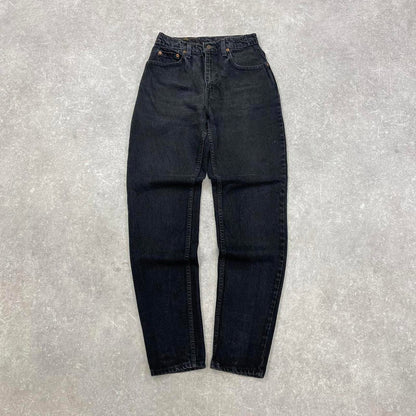 Black Levi's 550 jeans W26L32 size 7 Long women's denim pants 5 pocket casual autumn wear