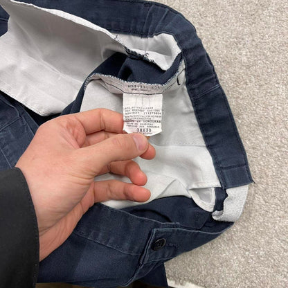 Y2K baggy pleated Dickies work pants faded navy Loose leg chino style carpenter skate trousers