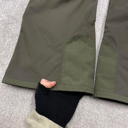 North Face ski pants salopettes L men's y2k green adjustable TNF snow trousers skiing