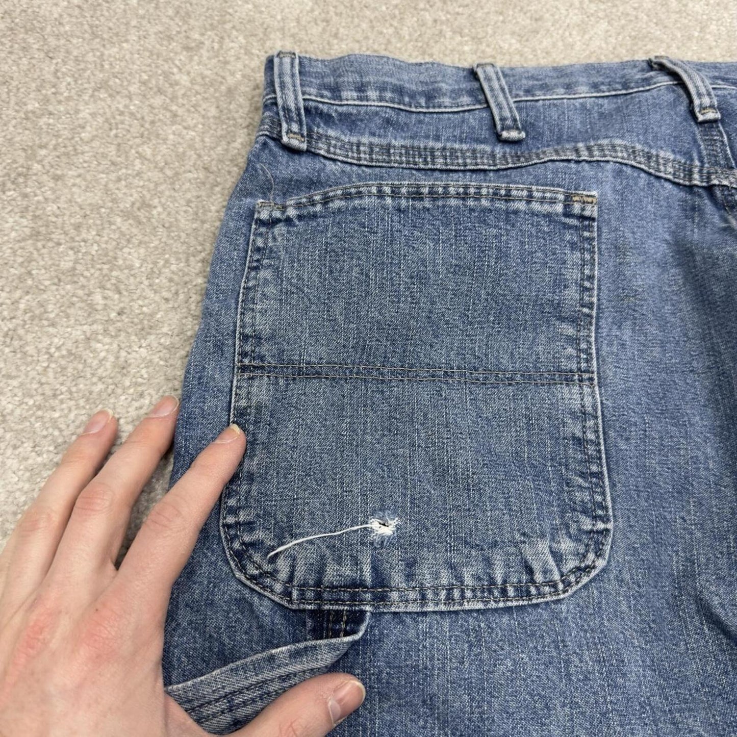 Y2k Wrangler carpenter shorts summer blue Loose 100% cotton jorts summer festival