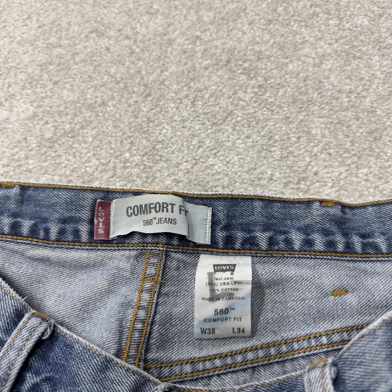 Levi’s baggy jeans 560 comfort fit y2k blue Wide leg 100% cotton skater style pants red tab logo