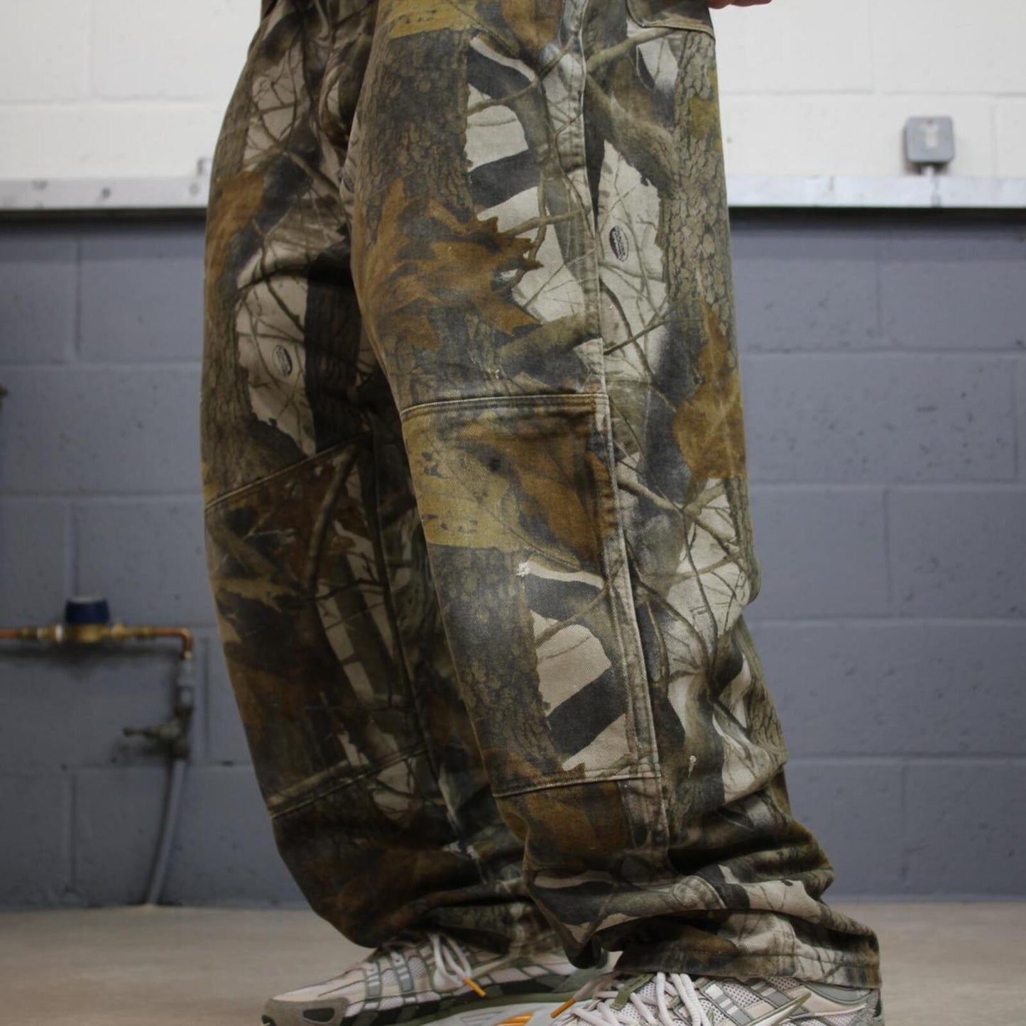 Wrangler camo jeans Realtree khaki Loose leg double knee denim tree camouflage hunting pants