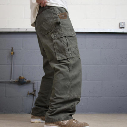 Green Wrangler double knee carpenter jeans W36L30 loose canvas 90s skater style cargos