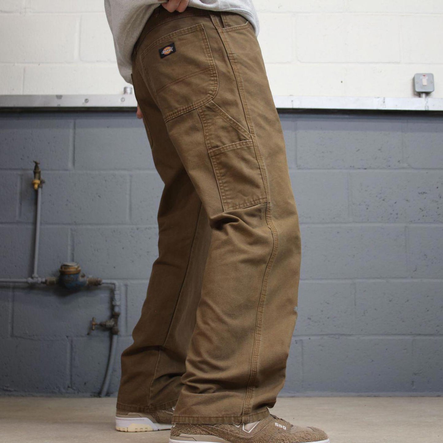 00s Dickies carpenter jeans workwear W36L30 90s skate style brown canvas relaxed cargos casual wear