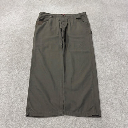 Wrangler carpenter pants y2k green loose leg Loose straight skater 2000s style cargo pants