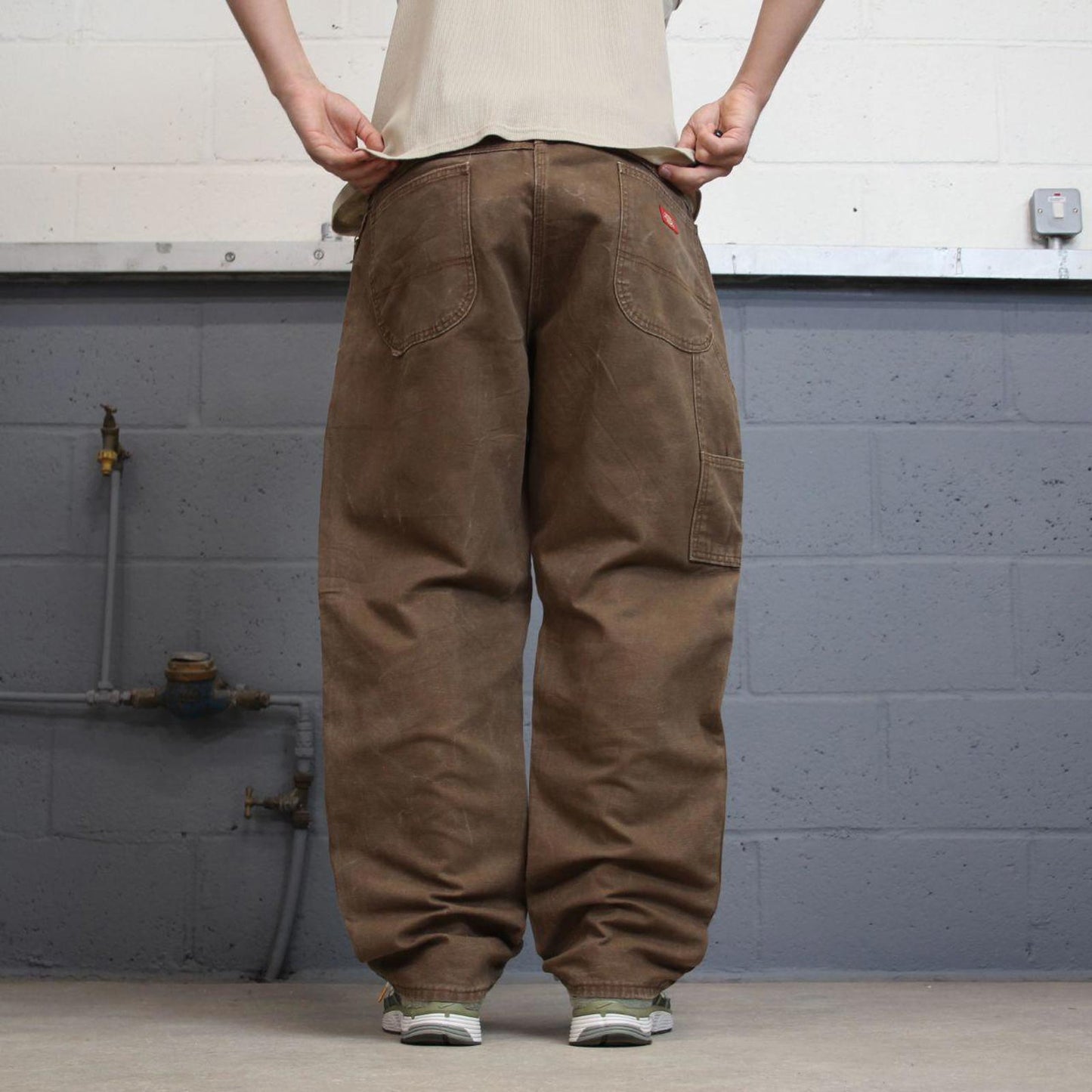 Baggy Dickies carpenter jeans W38L32 90s skate style brown thick canvas cargos