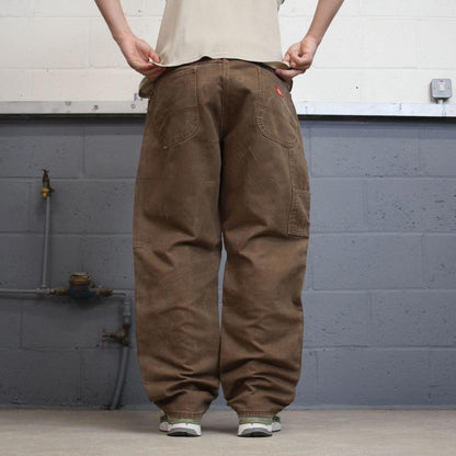 Baggy Dickies carpenter jeans W38L32 90s skate style brown thick canvas cargos