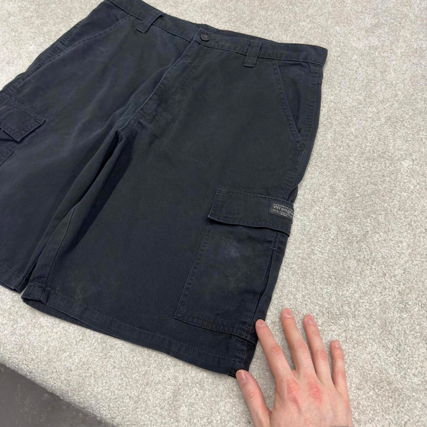 Y2k Wrangler cargo chino shorts black Loose skater style summer festival shorts